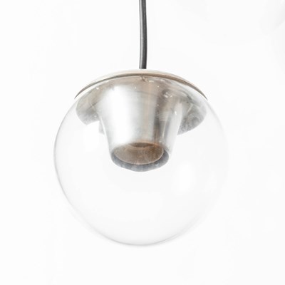 Lot 809 - Gino Sarfatti for Arteluce Mid Century Modern Metal and Glass Pendant Ceiling Fixture