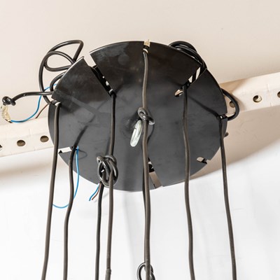 Lot 809 - Gino Sarfatti for Arteluce Mid Century Modern Metal and Glass Pendant Ceiling Fixture