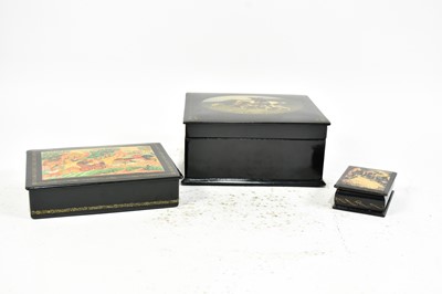 Lot 28 - Group of 3 Russian Lacquer Boxes