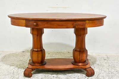 Lot 48 - Stained Oak Oval Center Table