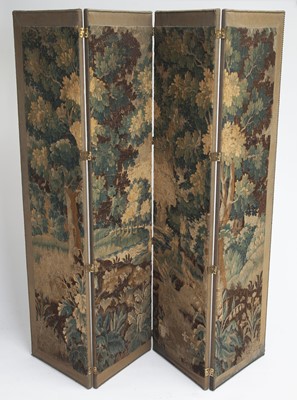 Lot 350 - Four-Panel Tapestry Screen