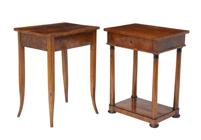 Lot 358 - Two Biedermeier Walnut Side Tables