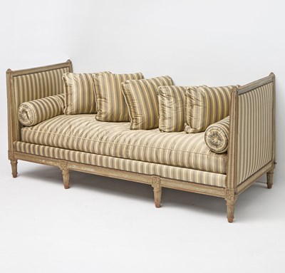 Lot 303 - Louis XVI Style Painted and Upholstered Daybed