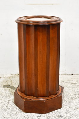 Lot 51 - Neoclassical Style Mahogany and Marble Top Columnar Form Cabinet