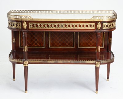 Lot 260 - Louis XVI Style Brass Mounted Marquetry Console Desserte