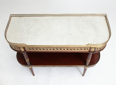 Lot 260 - Louis XVI Style Brass Mounted Marquetry Console Desserte