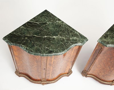 Lot 451 - Pair of Continental Neoclassical Kingwood Parquetry Encoignures