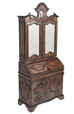 Lot 500 - Italian Rococo Style Walnut Bureau Cabinet