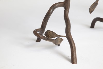 Lot 835 - Carl Gillberg Style Iron and Marble Branch Form Console