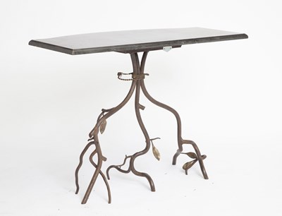 Lot 835 - Carl Gillberg Style Iron and Marble Branch Form Console