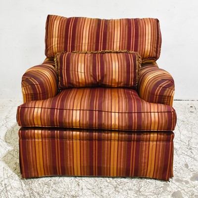 Lot 63 - Modern Stripe-Upholstered Lounge Chair