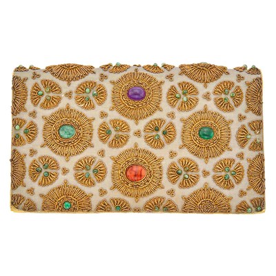 Lot 1225 - Van Cleef & Arpels Silk and Gem-Set Clutch