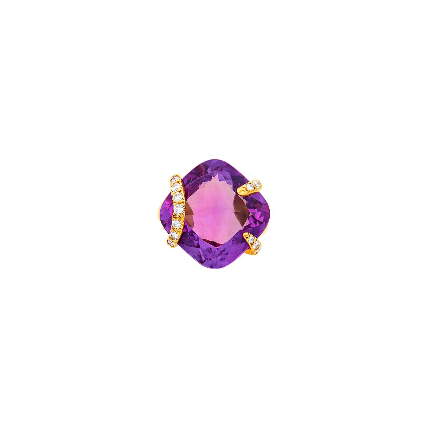 Lot 1139 - Chanel Gold, Amethyst and Diamond Ring, France