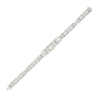 Lot 1180 - Audemars Piguet Platinum and Diamond Wristwatch