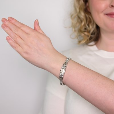Lot 1180 - Audemars Piguet Platinum and Diamond Wristwatch