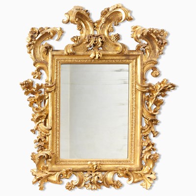 Lot 636 - Italian Baroque Giltwood Large Mirror