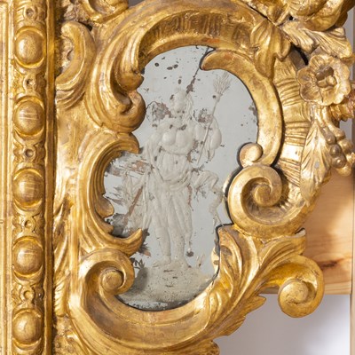 Lot 635 - Italian Giltwood and Etched-Glass Large Mirror