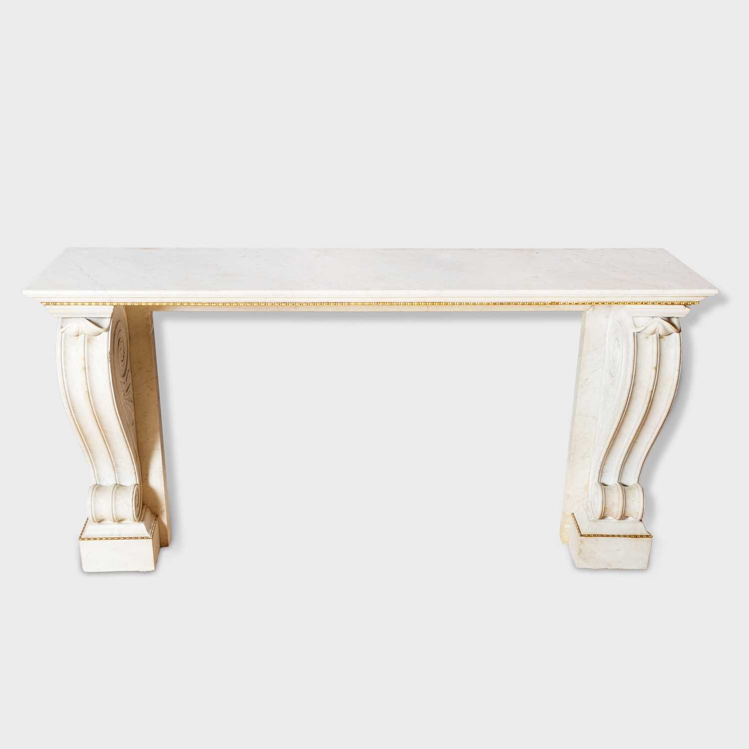 Lot 253 - Neoclassical Style White Marble Console Table