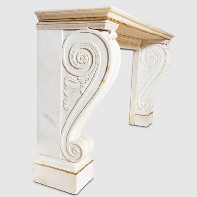 Lot 253 - Neoclassical Style White Marble Console Table