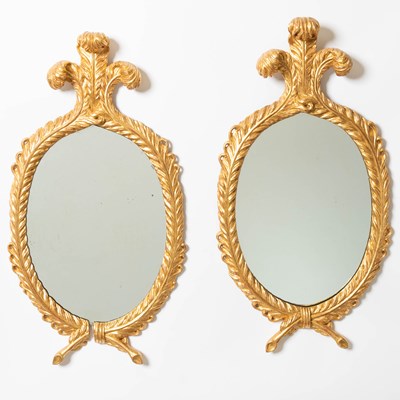 Lot 261 - Pair of French Giltwood Oval Shaped Mirrors