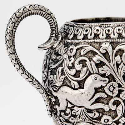 Lot 175 - Indian Silver Cream and Sugar Set
