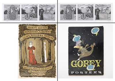 Lot 524 - A signed theatrical poster, two framed signed prints, and the poster book signed by Gorey