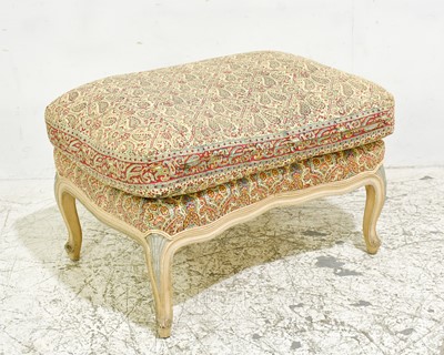 Lot 9 - Louis XV Style White Painted Upholstered Ottoman