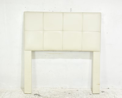 Lot 10 - White Leather Padded Headboard