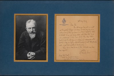 Lot 315 - A wonderfully testy George Bernard Shaw letter
