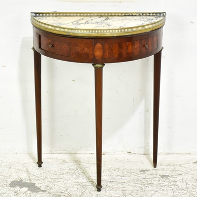 Lot 70 - Marble Top Demilune Side Table