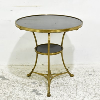 Lot 71 - Louis XVI Style Brass and Marble Gueridon