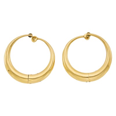 Lot 1028 - Pair of Gold Hoop Earrings