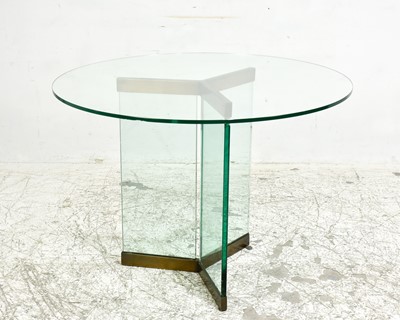 Lot 72 - Modern Glass & Metal Breakfast Table