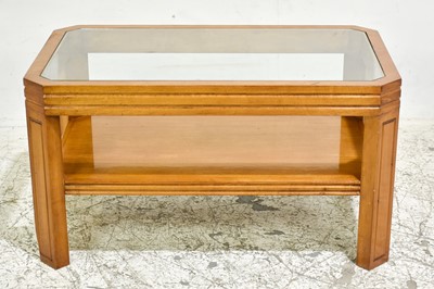 Lot 81 - Mid-Century Modern Glass & Stainedwood Coffee Table