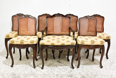 Lot 84 - Set of 6 Mahogany Upholstered Cane-Back Dining Chairs