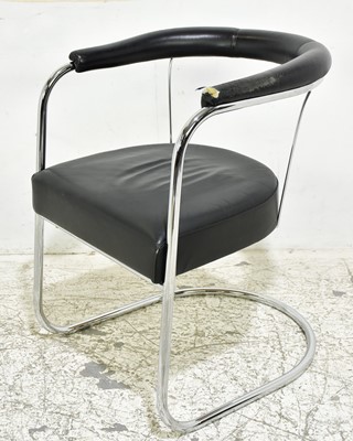 Lot 91 - Contemptory Leather & Chrome Side Chair
