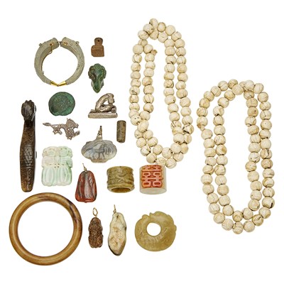 Lot 2279 - Group of Jade and Hardstone Jewelry