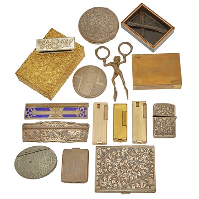 Lot 2296 - Group of Silver and Gilt-Metal Cases and Lighters