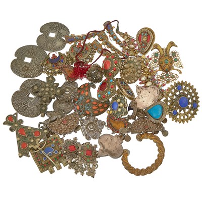 Lot 2298 - Group of Metal Ethnographic Jewelry