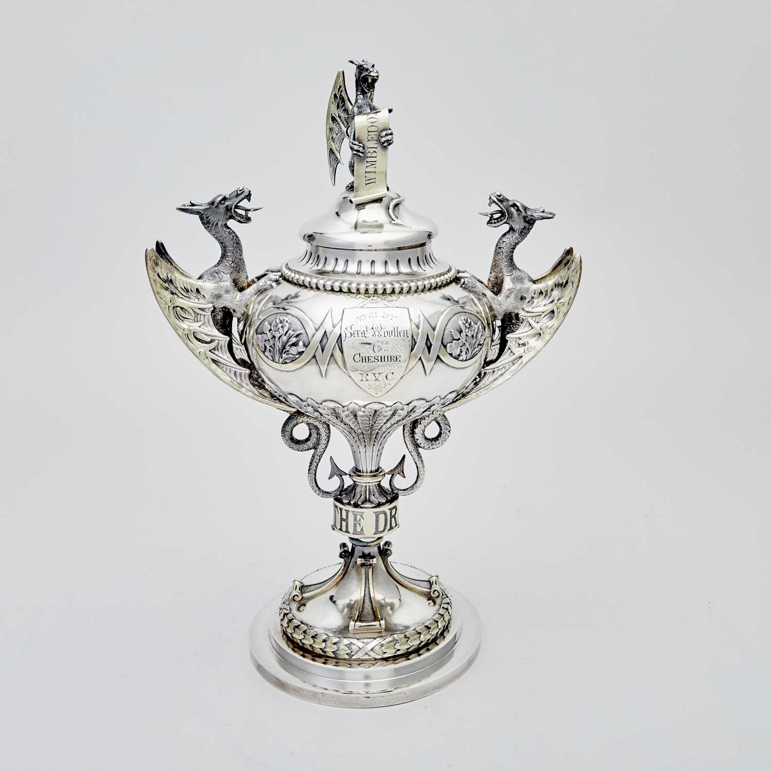 Lot 254 - Victorian Sterling Silver and Parcel Gilt Covered Trophy Cup