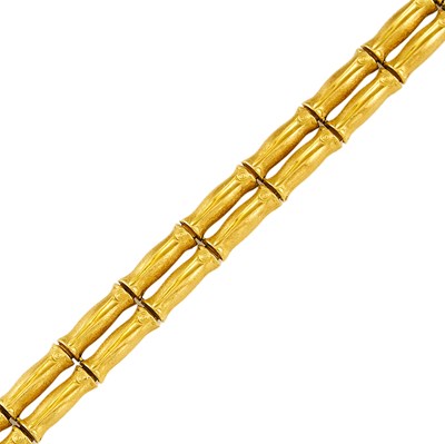 Lot 1226 - Gold Bamboo Link Bracelet