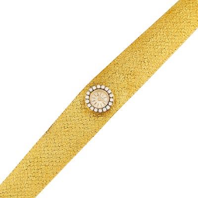 Lot 1219 - Longines Gold and Diamond Wristwatch