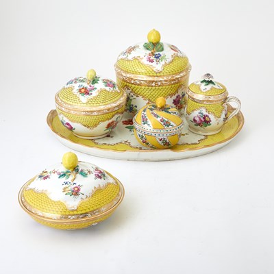 Lot 442 - Group of Vienna Porcelain Yellow Ground Tableware