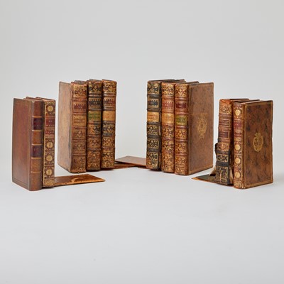 Lot 202 - A Group of Ten Leather-Bound Book Ends