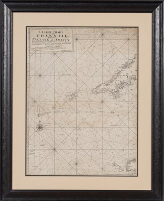 Lot 546 - Halley's chart of the English Channel, the first map to feature the directions and times of tides