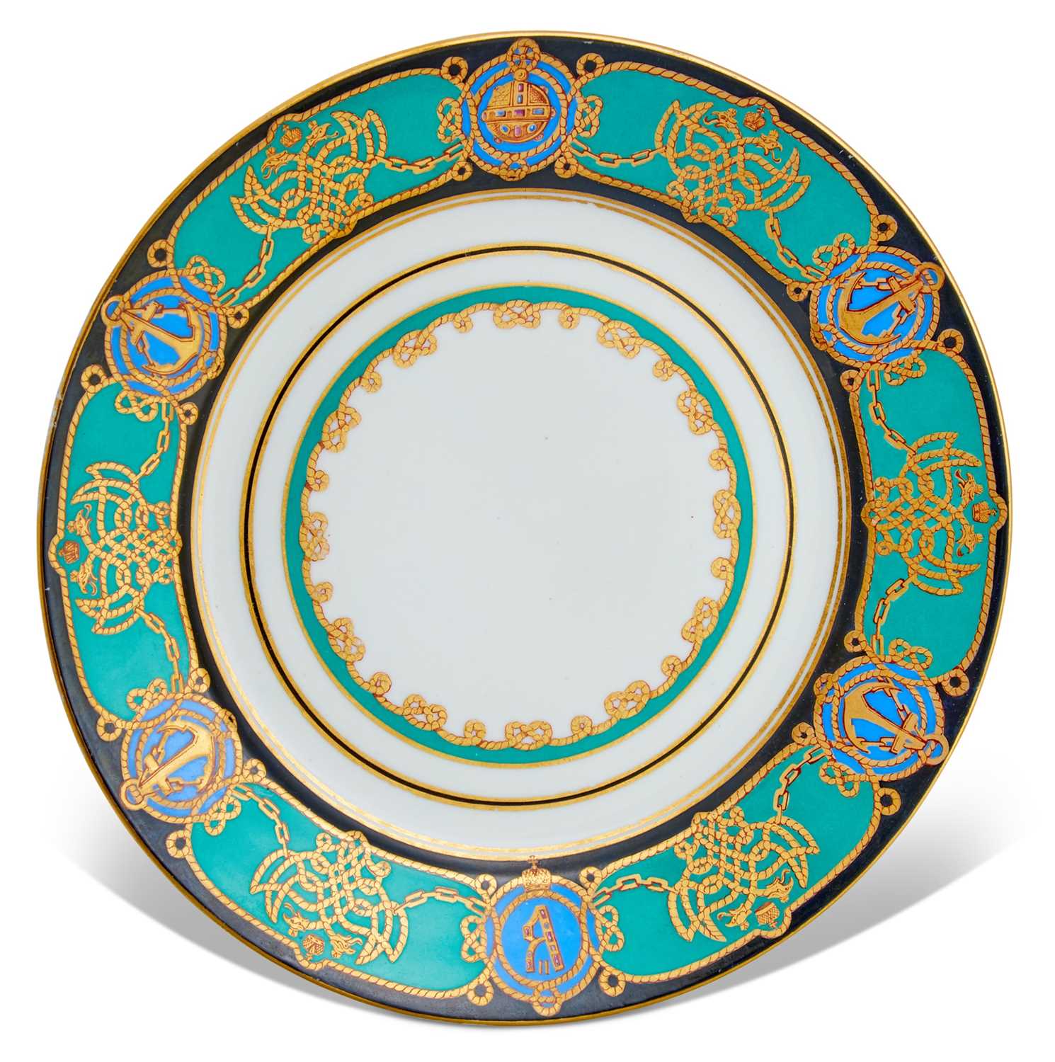 Lot 672 - Russian Porcelain Plate from the Imperial Yacht Derzhava Service