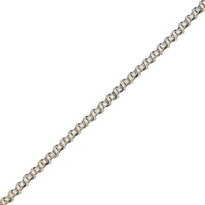 Lot 1083 - White Gold and Diamond Bracelet