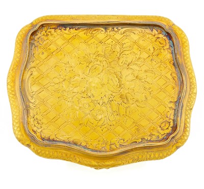 Lot 236 - Jeweled Gold and Guilloché Enamel Imperial Presentation Snuff Box