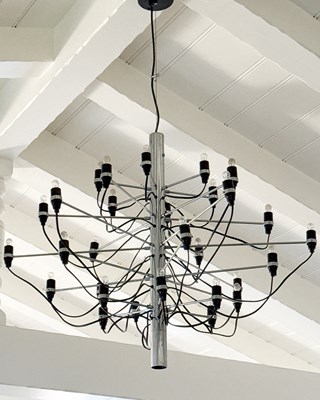 Lot 236 - Gino Sarfatti for Flos Chromed Metal Thirty-Light "2097" Chandelier