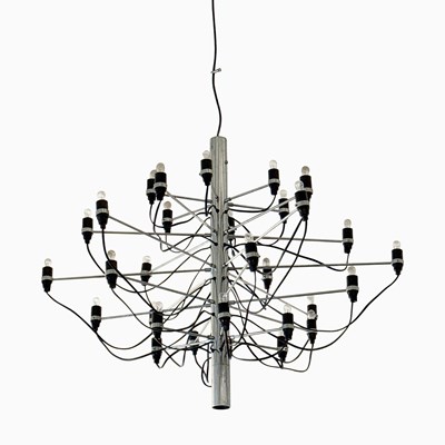 Lot 300 - Gino Sarfatti for Flos Chromed Metal Thirty-Light "2097" Chandelier